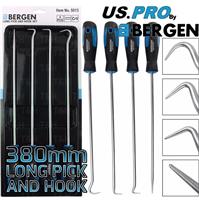 BERGEN HEAVY DUTY Long Hook And Pick 380mm Tool Set O Ring Seal Removal Set