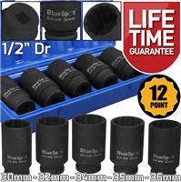 12 Point Axle Hub Nut DEEP IMPACT Socket Set 1/2"Dr Thin Wall Drive Shaft Socket