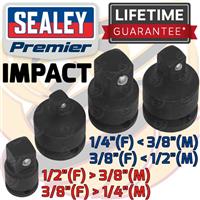 SEALEY 4pc IMPACT Socket Adaptor Set Step Up / Step Down Adapters Reducers