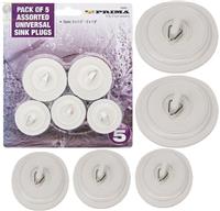 Sink Plug Basin Bath Stopper Kitchen Bathroom Replacement Universal White 5pc
