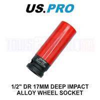 US PRO Tools Single 1/2" Dr 17mm Deep Impact Alloy Wheel Socket 3758