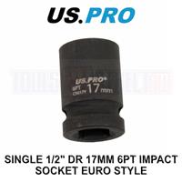 US PRO Tools 17mm Impact Socket 1/2" Drive 6 Point Single Hex 3819