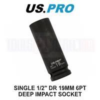 US PRO Tools 19mm 1/2 dr 6pt Deep Impact Socket 78mm Long 3861