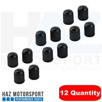 Black Plastic Tyre Dust Caps Valve Tire Alloy Wheel x12 Universal Car Bike Cycle
