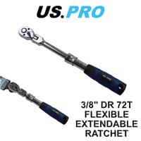 US PRO 3/8" Flexi Flexible Extendable Socket Ratchet 72t 5162