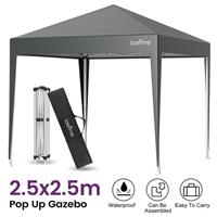 LOEFME 2.5x2.5m Pop Up Gazebo Heavy Duty Garden Canopy Tent Commercial Grade New