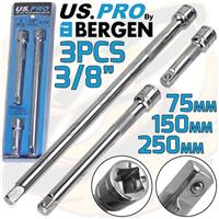 US PRO 3/8" Extension Bars 3pc Long Reach Extension bar Set 3/8" Inch Drive
