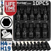 IMPACT HEX BIT Sockets Set 1/2 Drive Impact H4 To H19 Allen Key S2 Steel Bits