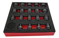 Britool Hallmark 19pc 3/8"SD Drive Impact Socket Set 12-Point Profile