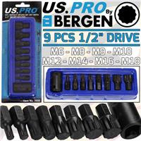 US PRO IMPACT SPLINE BIT Sockets Set 1/2 Drive Impact Spline Sockets M6 To M18