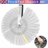 32 Blade Feeler Filler Gauge Spark Plug Gap Metric Imperial Measuring Brass Tool
