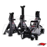 2T COMPACT GARAGE RACING HYDRAULIC CAR TROLLEY JACK 2 TONNE & 2 AXLE STANDS