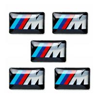 5 X M SPORT PERFORMANCE ALLOY WHEEL BADGE STICKER EMBLEM DECAL BMW 17MM X 9MM