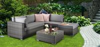 Signature Weave Savannah Grey Outdoor Garden Corner Chaise Sofa Set RRP £1147