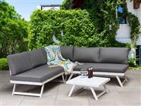 Signature Weave White & Grey Outdoor Garden Adjustable Corner Sofa Set RRP £1066