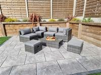 Signature Weave Chelsea Grey Rattan Outdoor Garden Modular Sofa Set RRP £1285