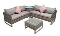Signature Weave Lucy Light Grey Outdoor Garden Corner Sofa Seat Set RRP £899