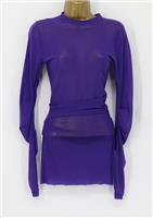 FEBEN FOCUS 2 TWIST MESH LONG SLEEVE WOMENS TOP UK M PURPLE RRP £215 BR - M Regular