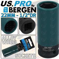 US PRO 22mm Deep Impact Socket Alloy Wheel Socket 1/2 Drive 79mm Long 3761