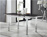**Seconds** Enna Extending Dining Table with Black Glass Top & Chrome Legs Kitc
