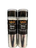 GLOSS BLACK SPRAY PAINT 300ML 2X CANS HALFORDS