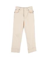 Chlo High-Rise Straight Leg Jeans In Cotton Women Cream Size 36 - FR36 Regular