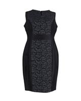 Carolina Herrera Lace Paneled Fitted Dress In Cotton Women Black Uk Size 14 - UK14 Regular