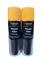 PLASTIC FILLER PRIMER AEROSOL SPRAY 300ML HALFORDS CANS X2