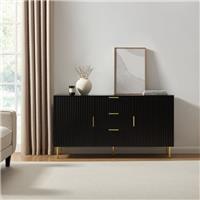 Dusk Evie Matte Black & Gold Effect Sideboard with Drawers RRP £242