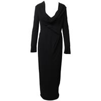 Roland Mouret Lace Back Detail Long Draped Gown In Viscose Women Black Size 12 - US12 Regular