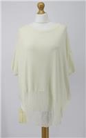 RAQUEL ALLEGRA COCOON REV WOMENS TEE SHIRT SIZE 3 UK 14-16 IVORY RRP £185 HH