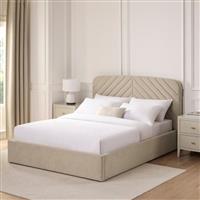 Dusk Charleston Stone Matte Velvet King Size Ottoman Storage Bed RRP £332