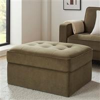 Dusk Sloane Olive Matte Velvet Ottoman Storage Pouffe RRP £259