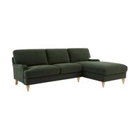 Dusk Hampshire Right Hand Chaise End 3-Seat Corner Sofa in Dark Olive RRP £1399