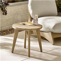 Iko Solid Acacia Wood Round Outdoor Indoor Side Table Scandi