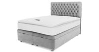DFS Claxby Silver Crushed Velvet King Size Ottoman Storage Bed Base RRP £1549