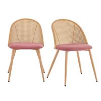 Dusk Phoebe Set Of 2 Dining Chairs - Pink/Natural RRP £199