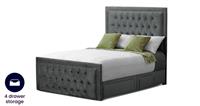 DFS Kaelyn Granite Velvet 4 Drawer Storage Super King Bedframe RRP £979