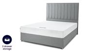 DFS Tilly Silver Fabric 2 Drawer Small Double Bedframe RRP £499