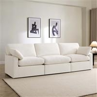 Dusk Cairo Vanilla Linen Feather Filled 3 Seater Sofa RRP £1629