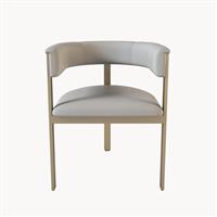 Roobba Isobella Grey Faux Leather & Gold Metal Pair of Dining Chairs RRP £498