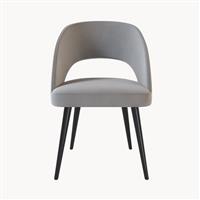 Roobba Colby Grey Velvet & Black Wood Pair of Dining Chairs RRP £518
