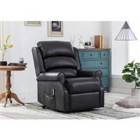 Windsor Black Leather Lift & Tilt Electric Recliner Armchair RRP £1020
