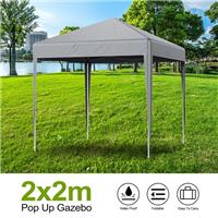 2X2 M Pop-up Gazebo Marquee Canopy Outdoor Garden BBQ Party Wedding Tent - Grey
