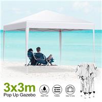 3M X 3M Heavy Duty Pop-up Gazebo Outdoor Garden Canopy Party Wedding Tent -White