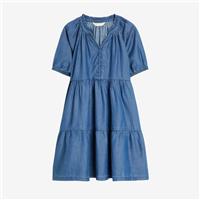 John Lewis, John Lewis Tiered Chambray Dress, 4-5 Years 309381/3