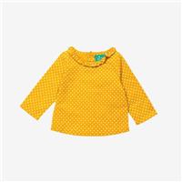 Little Green Radicals, Golden Flowers Long Sleeve Frill Collar Blouse, 7-8 Ye...