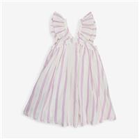 Marks And Spencer, Dress White With Purple And Gold Stripes, 2-3 Years 89FB6F...