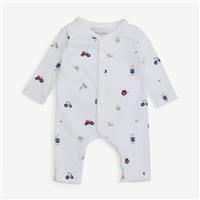 The White Company, Sleepsuit White With Red Tractors, 0-3 Months B94E1098D16F/1
