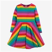 Frugi, Sofia Skater Dress Foxglove Rainbow, 2-3 Years DRA018FRB/28